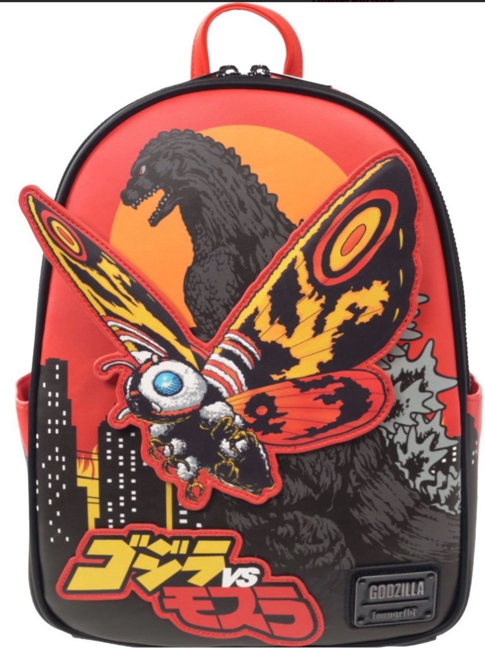 Loungefly mothra vs Godzilla backpack